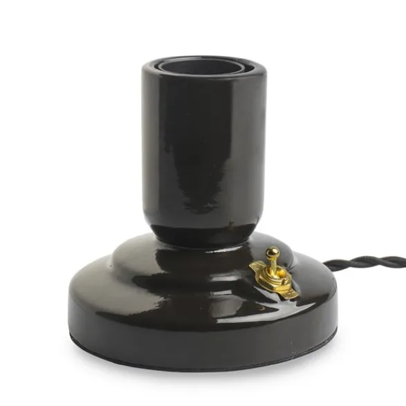 Unison RETRO bordslampa porslin black 1,8m tvinnad textilkabel