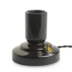 Unison RETRO bordslampa porslin black 1,8m tvinnad textilkabel