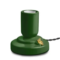 Unison RETRO bordslampa porslin english green 1,8m tvinnad textilkabel