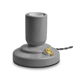 Unison RETRO bordslampa porslin grey 1,8m tvinnad textilkabel