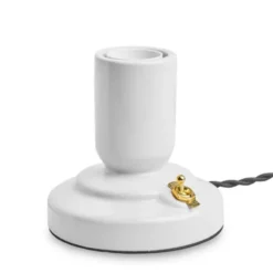 Unison RETRO bordslampa porslin white 1,8m tvinnad textilkabel