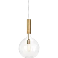 Konsthantverk Rosdala taklampa, råmässing/klarglas 30cm