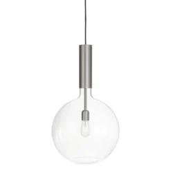 Konsthantverk Rosdala XL taklampa, råjärn/klarglas 40cm