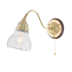 Karlskrona Lampfabrik Runeberg Vägglampa, förnicklad mässing/brun