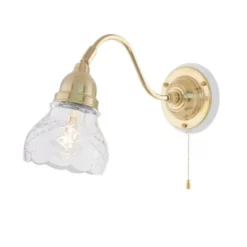 Karlskrona Lampfabrik Runeberg Vägglampa, mässing/vit