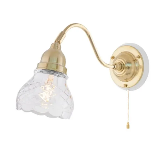 Karlskrona Lampfabrik Runeberg Vägglampa, mässing/vit