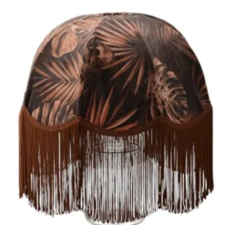 Hallbergs Belysning Rustic Jungle Lampskärm med rostfärgad frans 35 cm