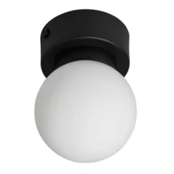Armaturhantverk Sandhamn tak-/vägglampa, svart/opal
