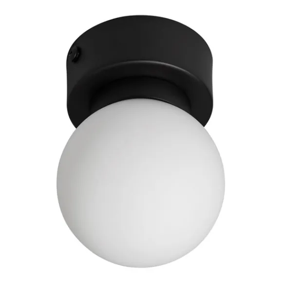 Armaturhantverk Sandhamn tak-/vägglampa, svart/opal
