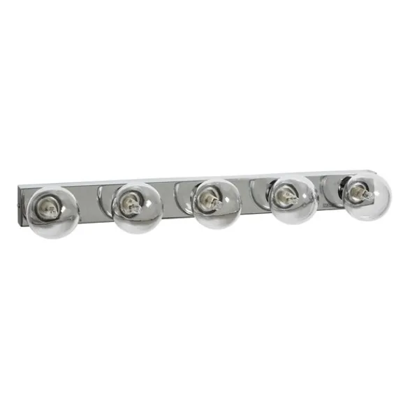 Armaturhantverk Sandhamn 5 vägglampa, krom/klar 59,5cm