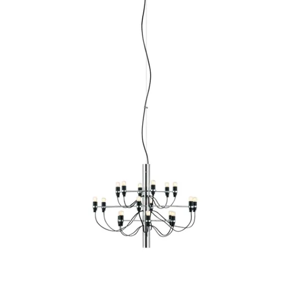 FLOS Sarfatti 2097/18 takkrona inkl. ljuskällor, Krom 69cm