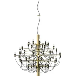 FLOS Sarfatti 2097/50 takkrona LED inkl. ljuskällor, Mässing 100cm