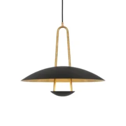 Konsthantverk Satellit taklampa, mattsvart/råmässing 55cm