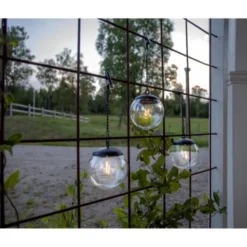 Star Trading Solcellsdekoration Globe 29cm, Transparent (3-pack)