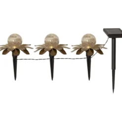 Star Trading Solcellsdekoration Lilly 3 p Guld 10cm