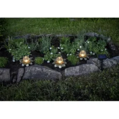 Star Trading Solcellsdekoration Lilly 3 p Guld 10cm