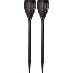 Star Trading Solcellsfackla Flame 2 p Svart 50cm