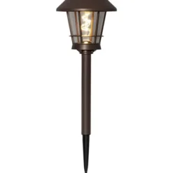Star Trading Solcellspollare Fergus Brun 35cm