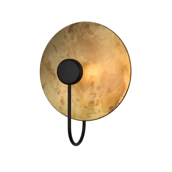 Konsthantverk SOL vägglampa, råmässing/mattsvart 40cm