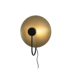 Konsthantverk SOL vägglampa, slipad mässing/mattsvart 40cm