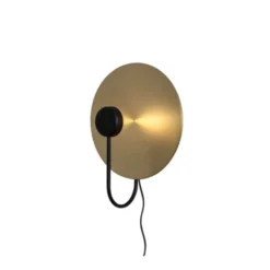 Konsthantverk SOL vägglampa, slipad mässing/mattsvart 40cm