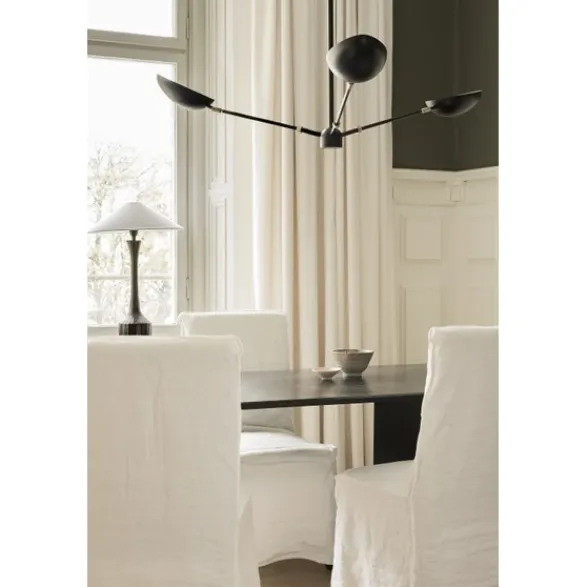 Watt & Veke Spoon taklampa, mattsvart/mässing Ø150