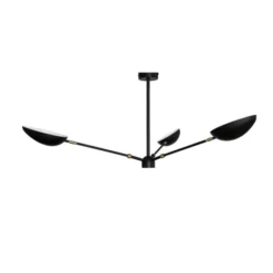 Watt & Veke Spoon taklampa, mattsvart/mässing Ø150
