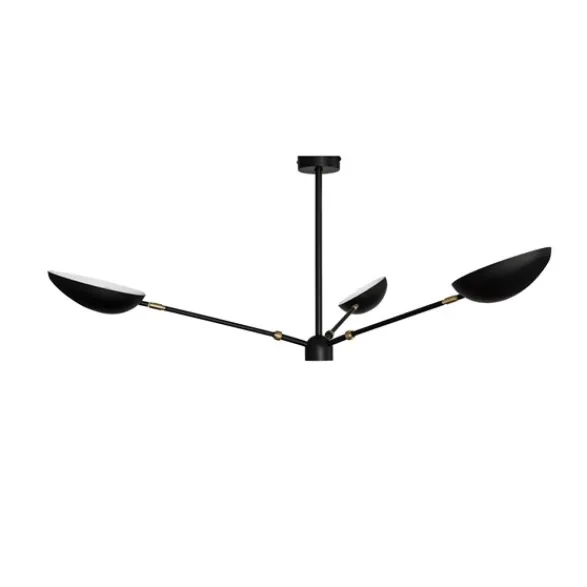 Watt & Veke Spoon taklampa, mattsvart/mässing Ø150