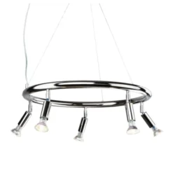 Örsjö Belysning Star 5 spotlight rund, förnicklad mässing 60cm