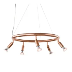 Örsjö Belysning Star 5 spotlight rund, rå koppar 60cm