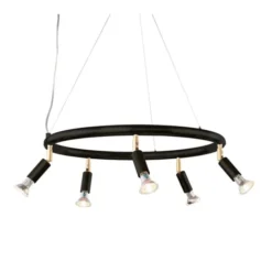 Örsjö Belysning Star 5 spotlight rund, svart 60cm