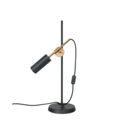 Konsthantverk Stav bordslampa, svart/råmässing 64cm