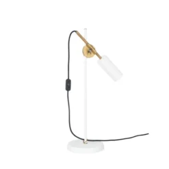 Konsthantverk Stav bordslampa, vit/råmässing 64cm