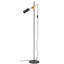 Konsthantverk Stav golvlampa, svart/råmässing 140cm