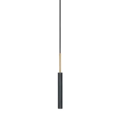 Konsthantverk Stav taklampa, svart/råmässing 35cm
