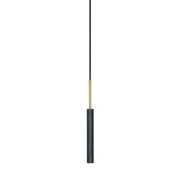 Konsthantverk Stav taklampa, svart/råmässing 35cm