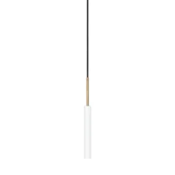 Konsthantverk Stav taklampa, vit/råmässing 35cm