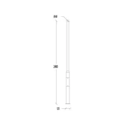 Westal Stolpe fast 240 cm, varmgalv. 60Ø