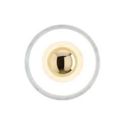 Tom Dixon Stone vägglampa LED, vit marmor/mässing