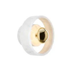 Tom Dixon Stone vägglampa LED, vit marmor/mässing