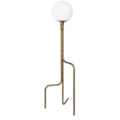 Konsthantverk Strapatz golvlampa, råmässing/opal 125cm