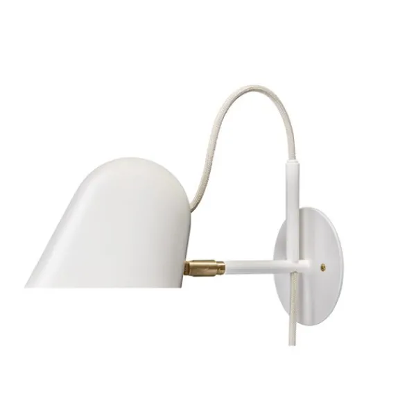 Örsjö Belysning Streck vägglampa med kabel, Vit/mässing