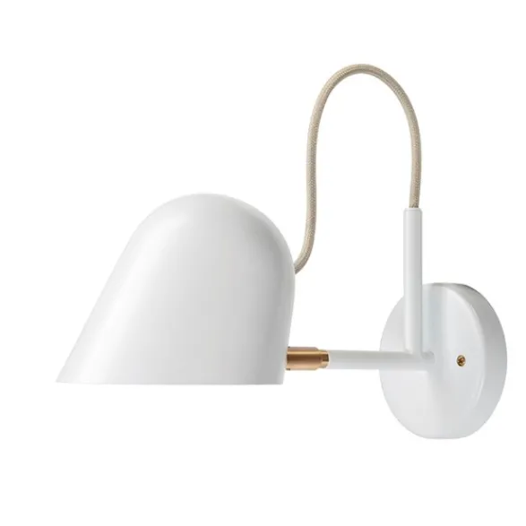 Örsjö Belysning Streck vägglampa med kopplingshus, Vit/mässing