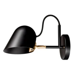 Örsjö Belysning Streck vägglampa med kopplingshus, Svart/mässing
