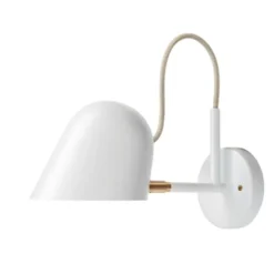Örsjö Belysning Streck vägglampa med kopplingshus, Vit/mässing
