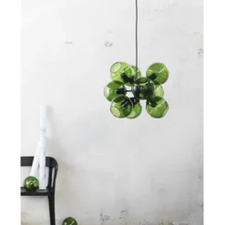 Co Bankeryd Tage 50 taklampa, svart/grön 45cm