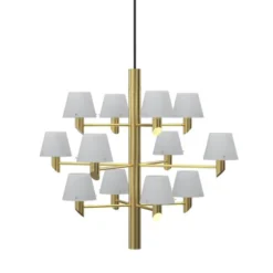 Herstal Takkrona Gil 12 satin brass/opal glas