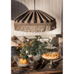 Alde & Lind Taklampa Capri D50 s/s frans E27 5m IP44 taupe/svart