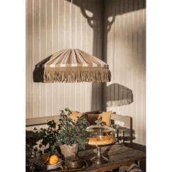 Alde & Lind Taklampa Capri D50 s/v frans E27 5m IP44 taupe/vit