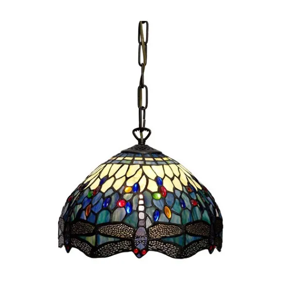 Nostalgia Design Taklampa trollslända safirblå 30cm